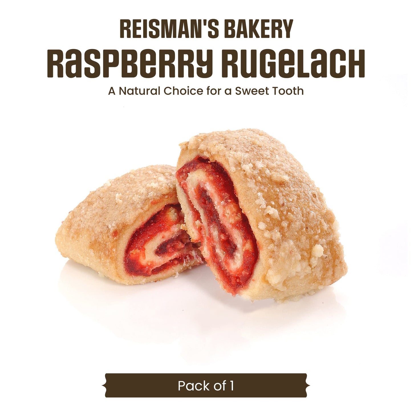Reisman'S Bakery Raspberry Rugelach Swirl, Delicious Bakery Food, Ou Kosher-Certified Dessert, Fresh Teatime Accompaniment, Dair