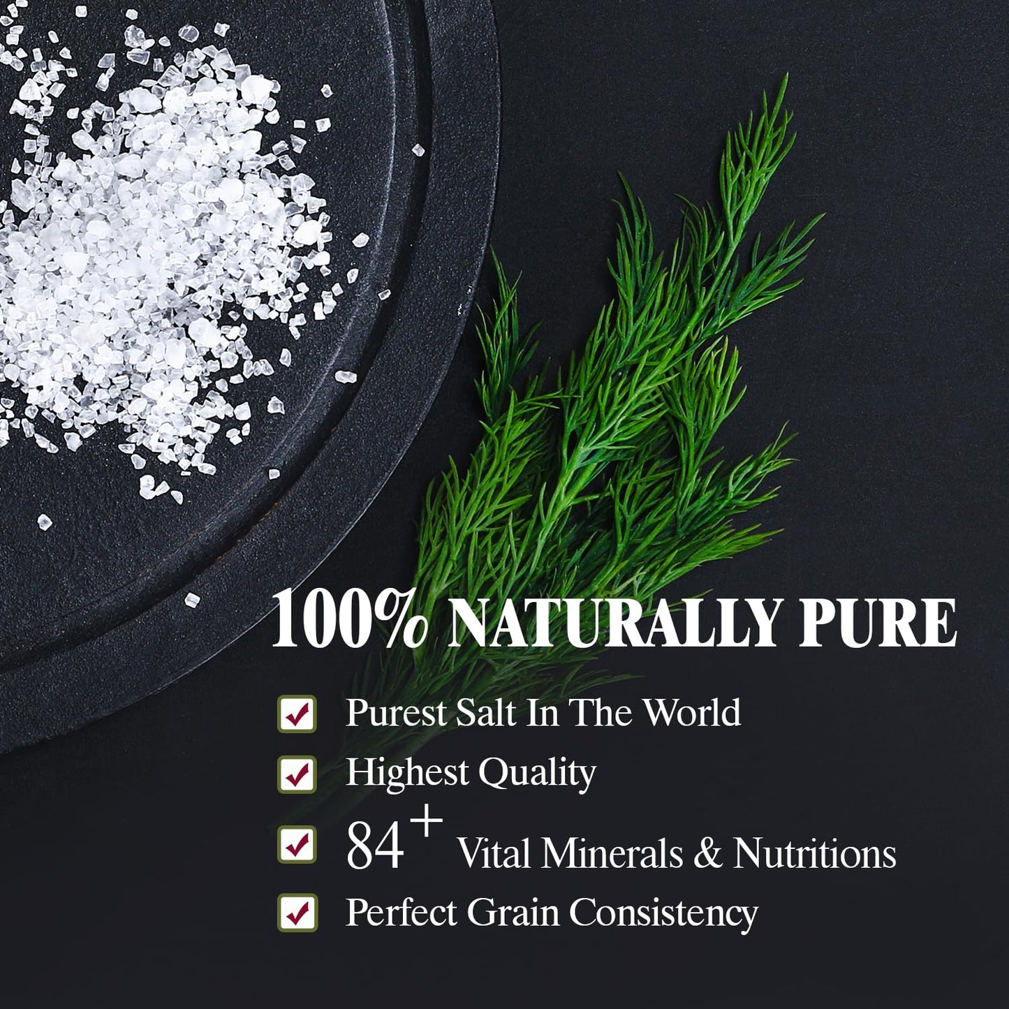 Himalayan Chef Sea Salt, All-Natural Fine Grain, 48 Ounce Sea Salt Bag, Non-Iodized, No Additives, Unrefined Mineral Salt for Da