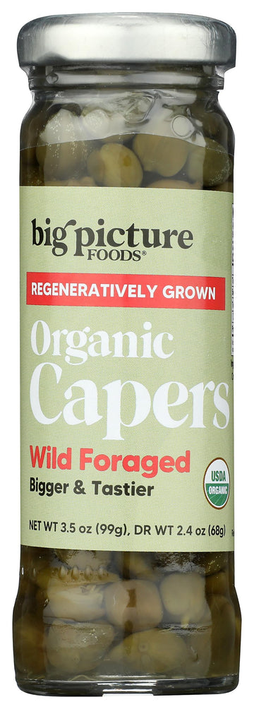 Big Picture Foods Organic Wild Foraged Capers  3.5 Oz