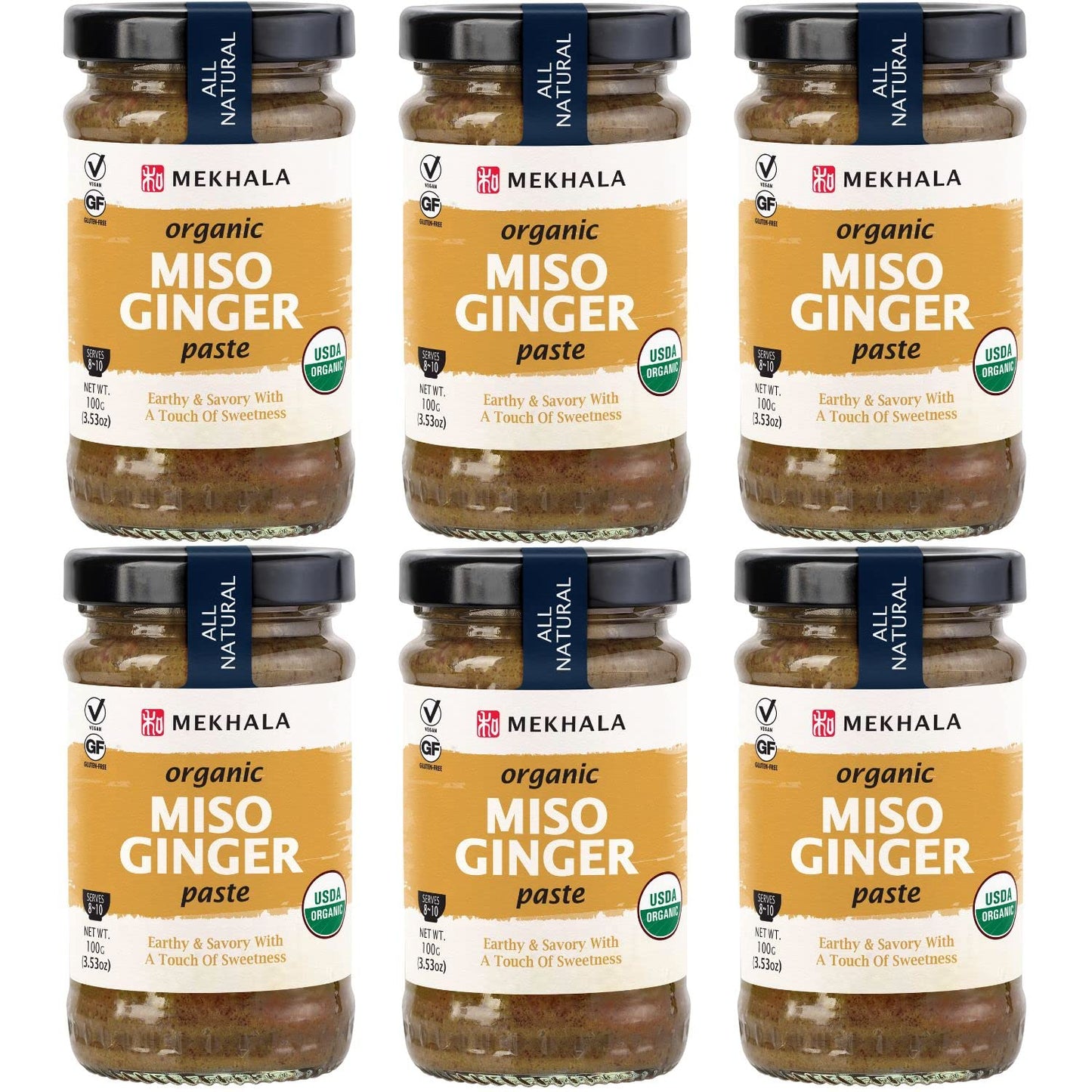 Mekhala Organic Gluten-Free Miso Ginger Paste For Cooking| Asian Vegan Plant Based Japanese Sauce For Marinade, Stir Fry, Vegeta