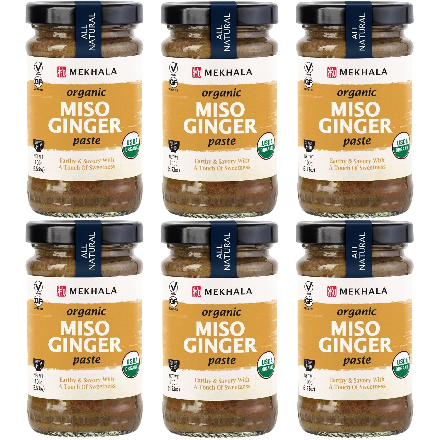 Mekhala Organic Gluten-Free Miso Ginger Paste For Cooking| Asian Vegan Plant Based Japanese Sauce For Marinade, Stir Fry, Vegeta