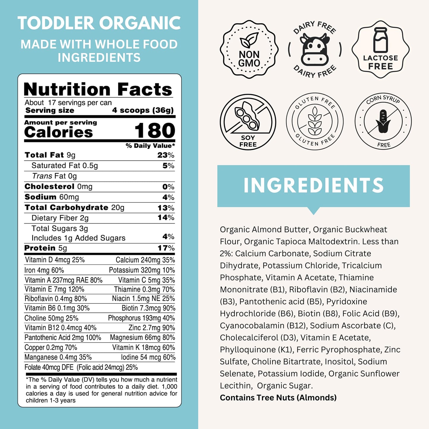 Else Nutrition Toddler Formula 12-36 Mo., Plant Based Toddler Nutritional Drink - Soy & Dairy Free, Lactose Free - Complete Baby Formula (12-36 Mo.), Protein Powder W/ 20+ Vitamins (22Oz, 4-Pack)