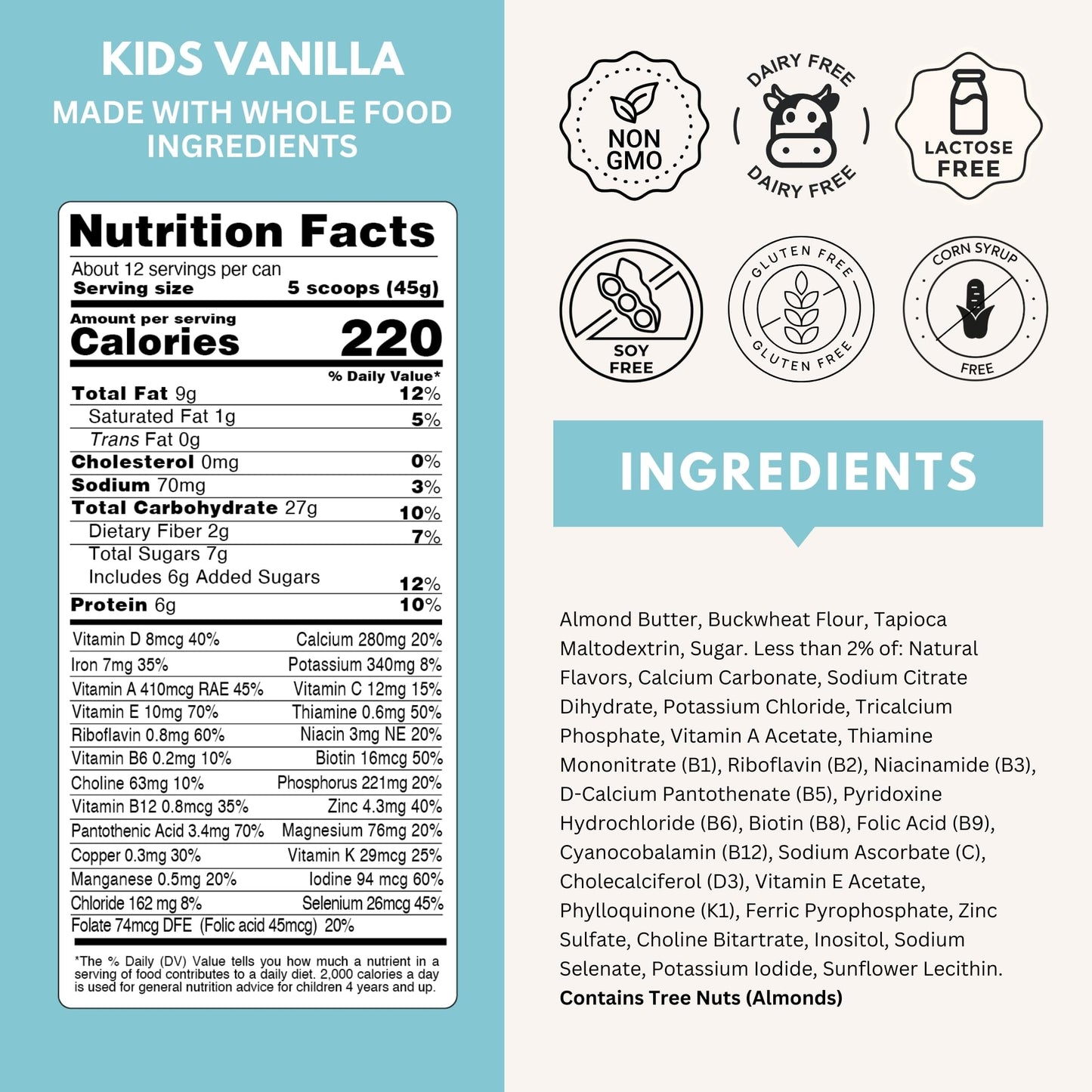 ELSE NUTRITION Plant-Based Kids Protein Shake, Protein Powder for Ages 2-12. Dairy-Free, Complete Nutrition Shake, 25 Vitamins &