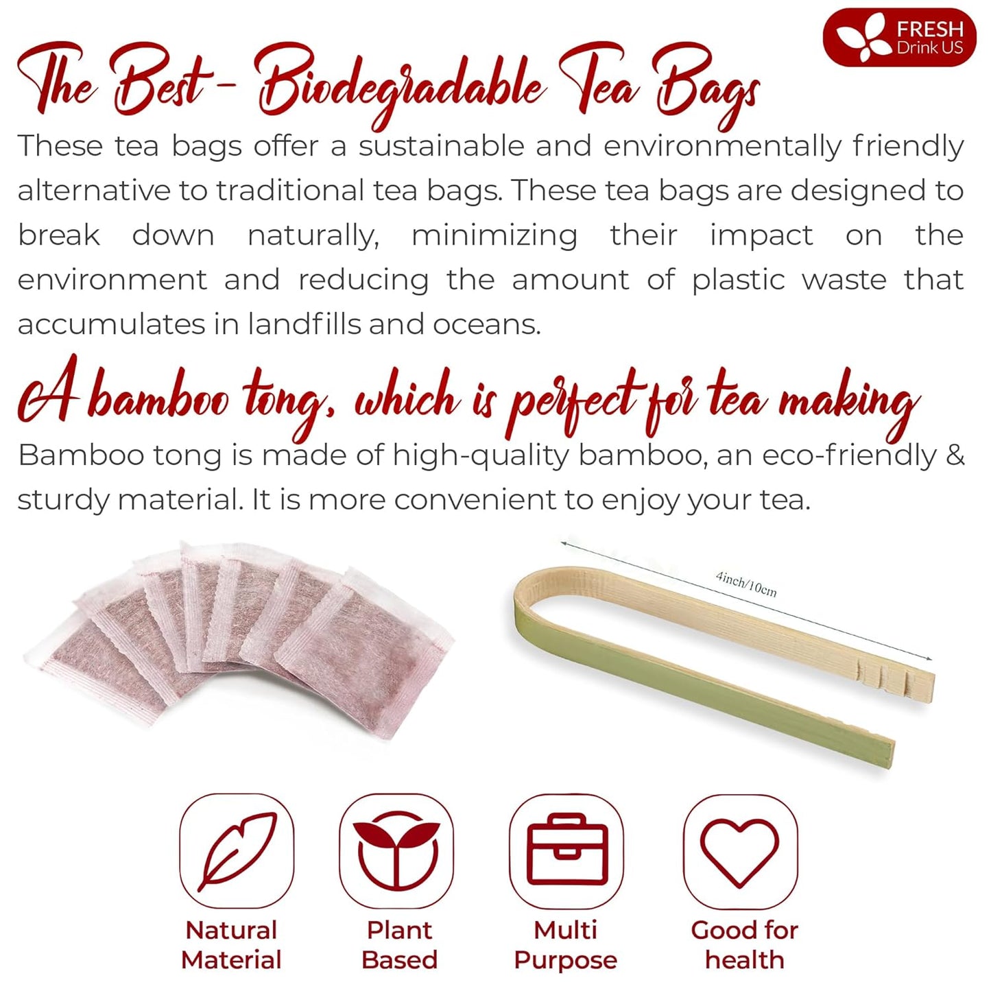 Premium Rosehip Tea Bags, 100% Natural & Pure from Rose Hip Fruits.