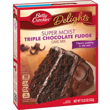 Betty Crocker Super Moist Triple Chocolate Fudge Cake Mix 15.25 oz (Pack of 12)