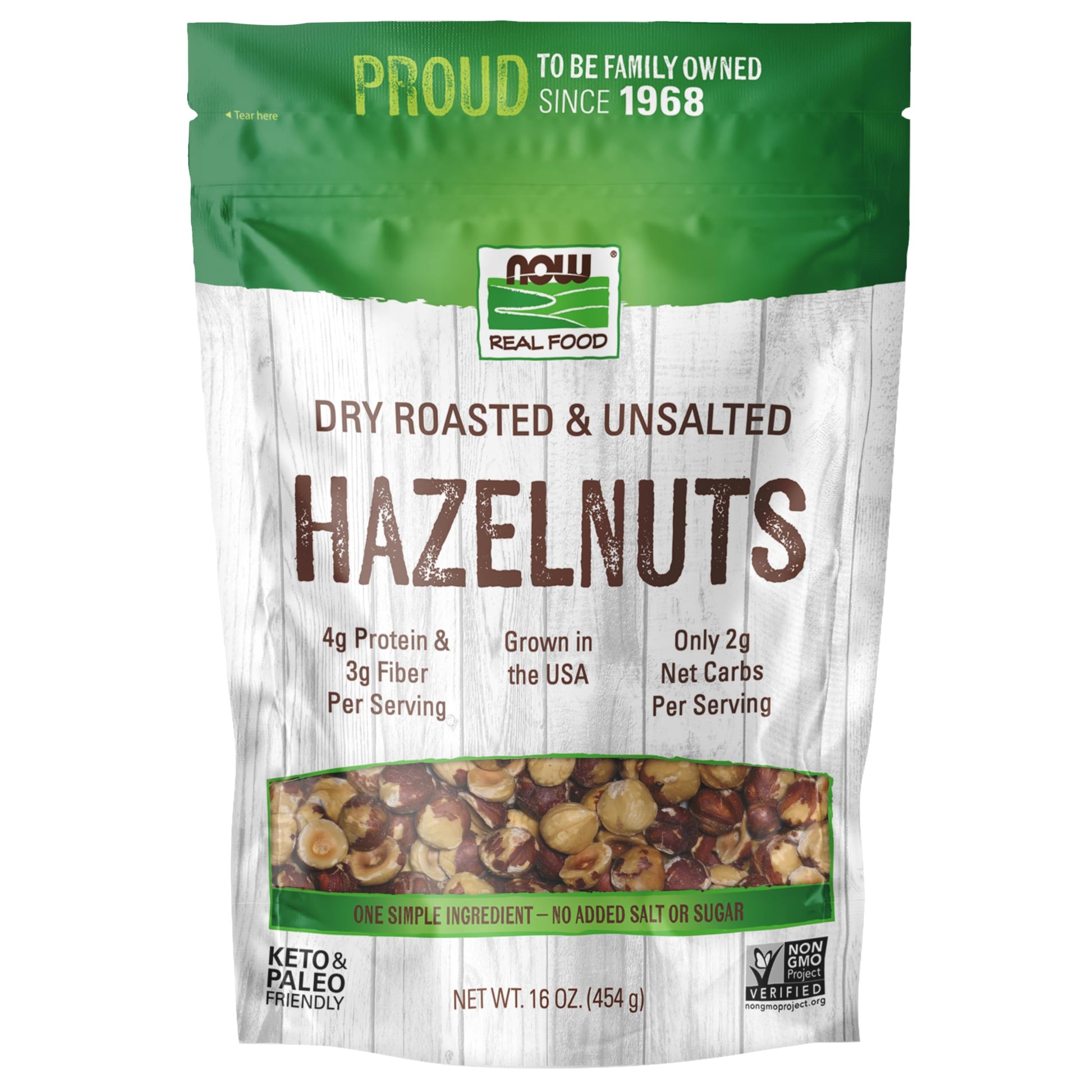 Hazelnuts, Dry Roasted & Unsalted - 16 Oz.