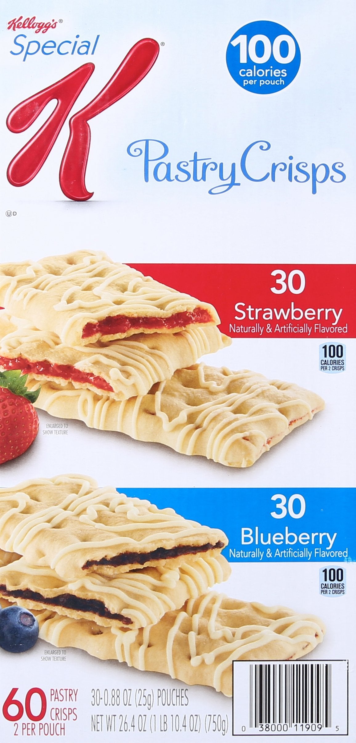 Kellogg'S Special K Strawberry And Blueberry Pastry Crisps Fruit Variety Pack, 60 Count