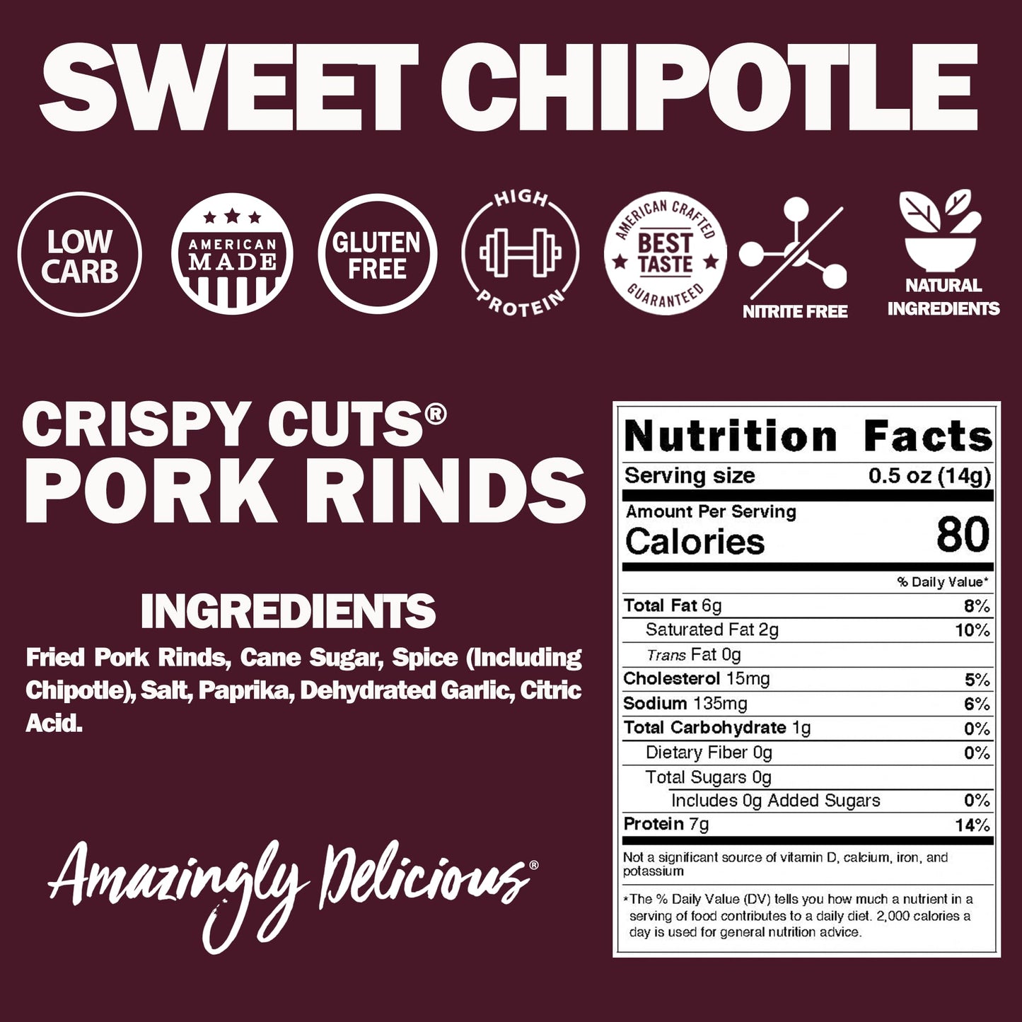 Field Trip Gluten Free Pork Rinds, Paleo And Keto Friendly Airy Puffs, Crunchy High Protein Snacks, Low Carb Snack From Back Pork Skins, 1Oz Bag, 6 Pack, Sweet Chipotle, Holiday & Christmas Gift Item