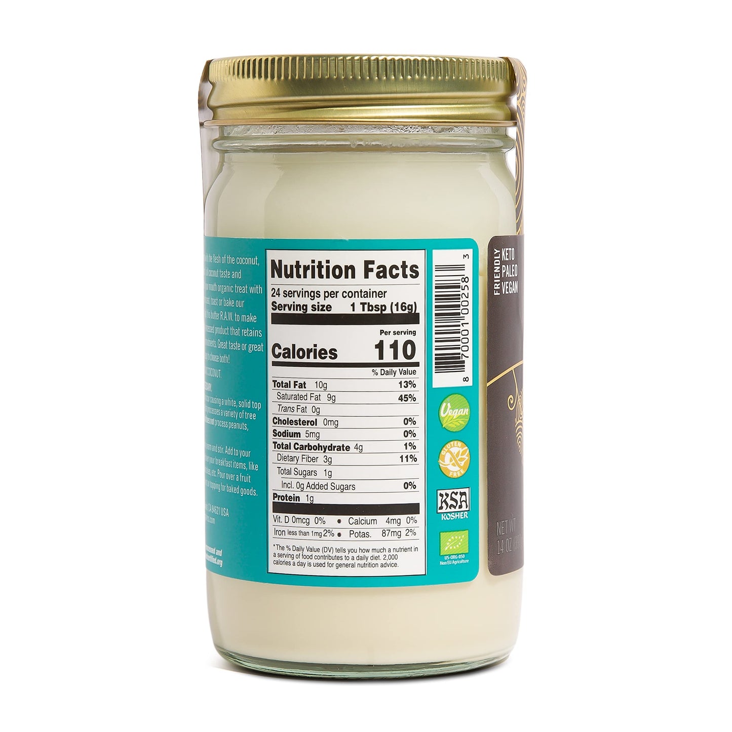 Artisana Organics Raw Coconut Butter, 14 Oz | No Sugar Added, Paleo, Keto Snack, Vegan And Non Gmo
