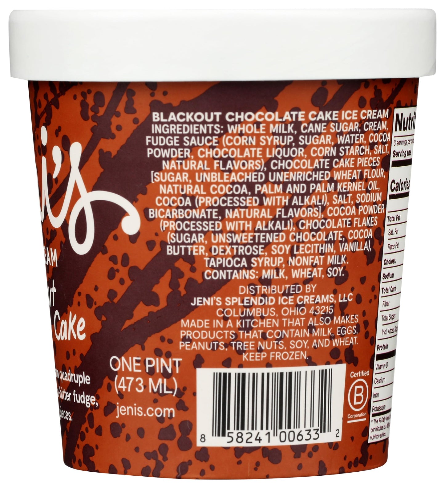 JENIS SPLENDID ICE CREAMS Blackout Chocolate Cake Ice Cream, 1 PT