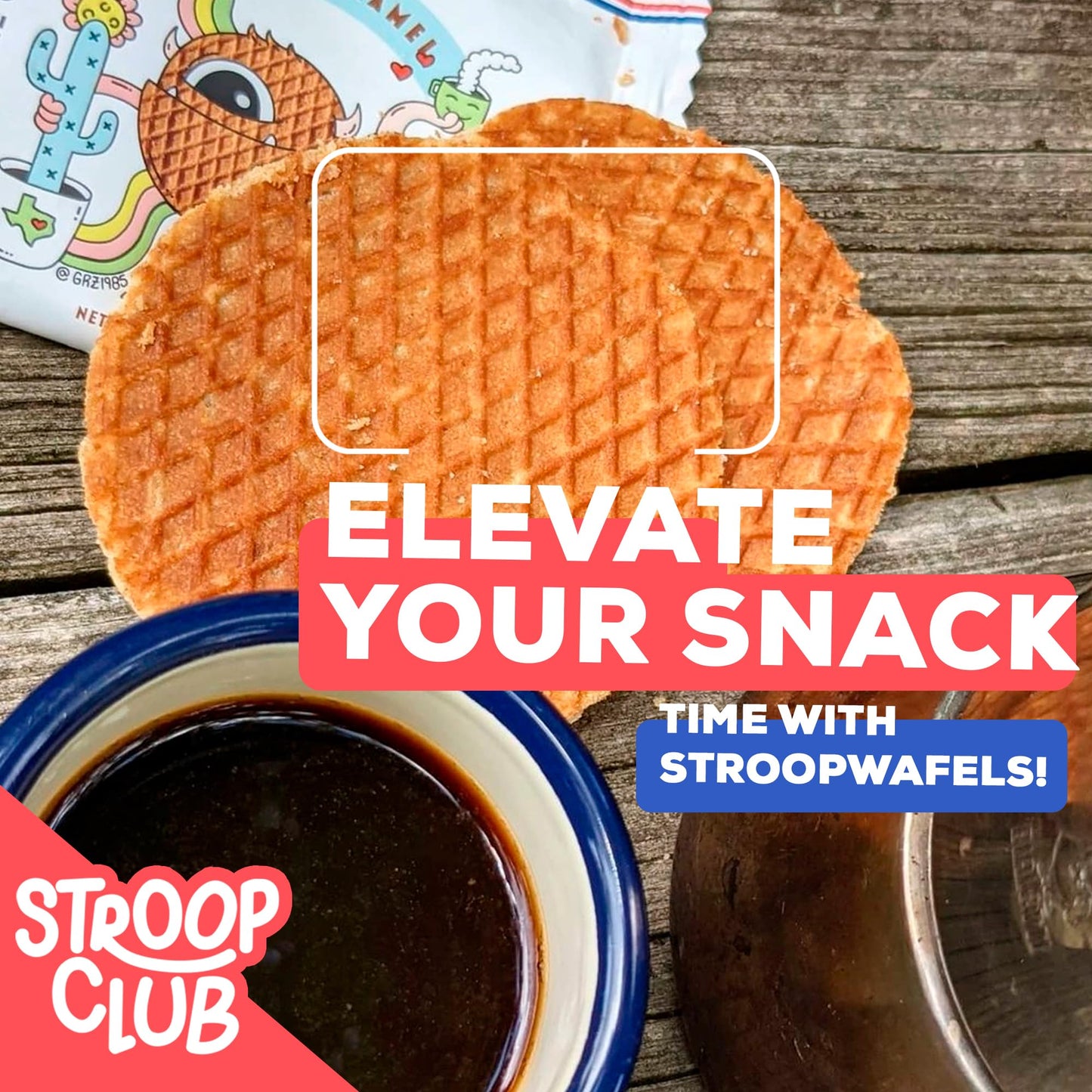Stroop Club Traditional Organic Stroopwafel Caramel Treats | Vegan, Plant-Based and Dutch-Approved Indulgence - 24 Vegan Waffle