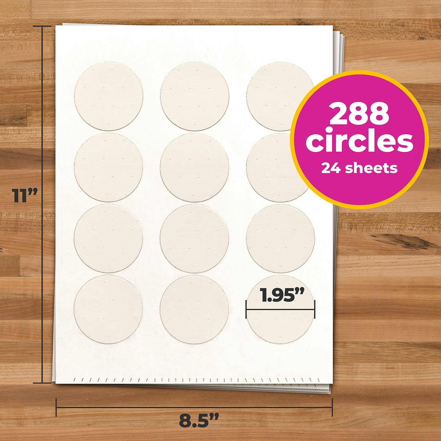 PhotocakeA Pre-cut 2 circles, A4 Frosting Sheets for Edible Photo Printing, 2 Inch circles - Pack of 288