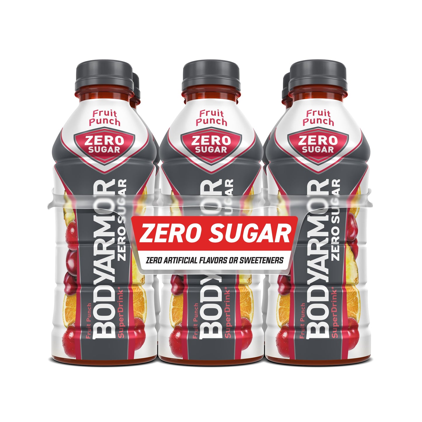 BODYARMOR ZERO Sugar Fruit Punch Sports Drink - Low-Calorie, Natural Flavors, 20 fl oz (Pack of 6)