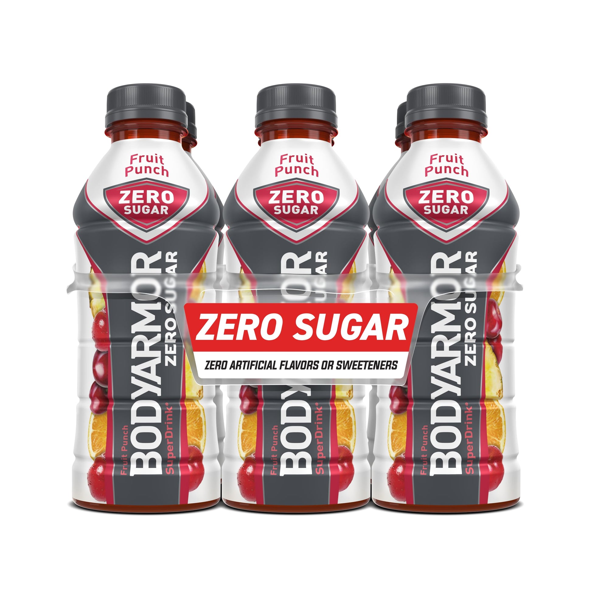 BODYARMOR ZERO Sugar Fruit Punch Sports Drink - Low-Calorie, Natural Flavors, 20 fl oz (Pack of 6)