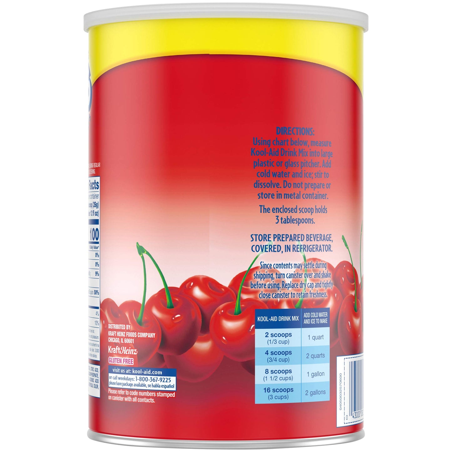 Kool-Aid Sugar-Sweetened Cherry Artificially Flavored Powdered Soft Drink Mix, 63 oz (Pack of 6)