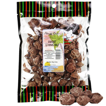 Asia Trans Sweet Seeded Li Hing Mui Crack Seed Plums | Hawaiian Favorite | Naturally Sweet Dried Asian Plum Candy (6.5 Oz)