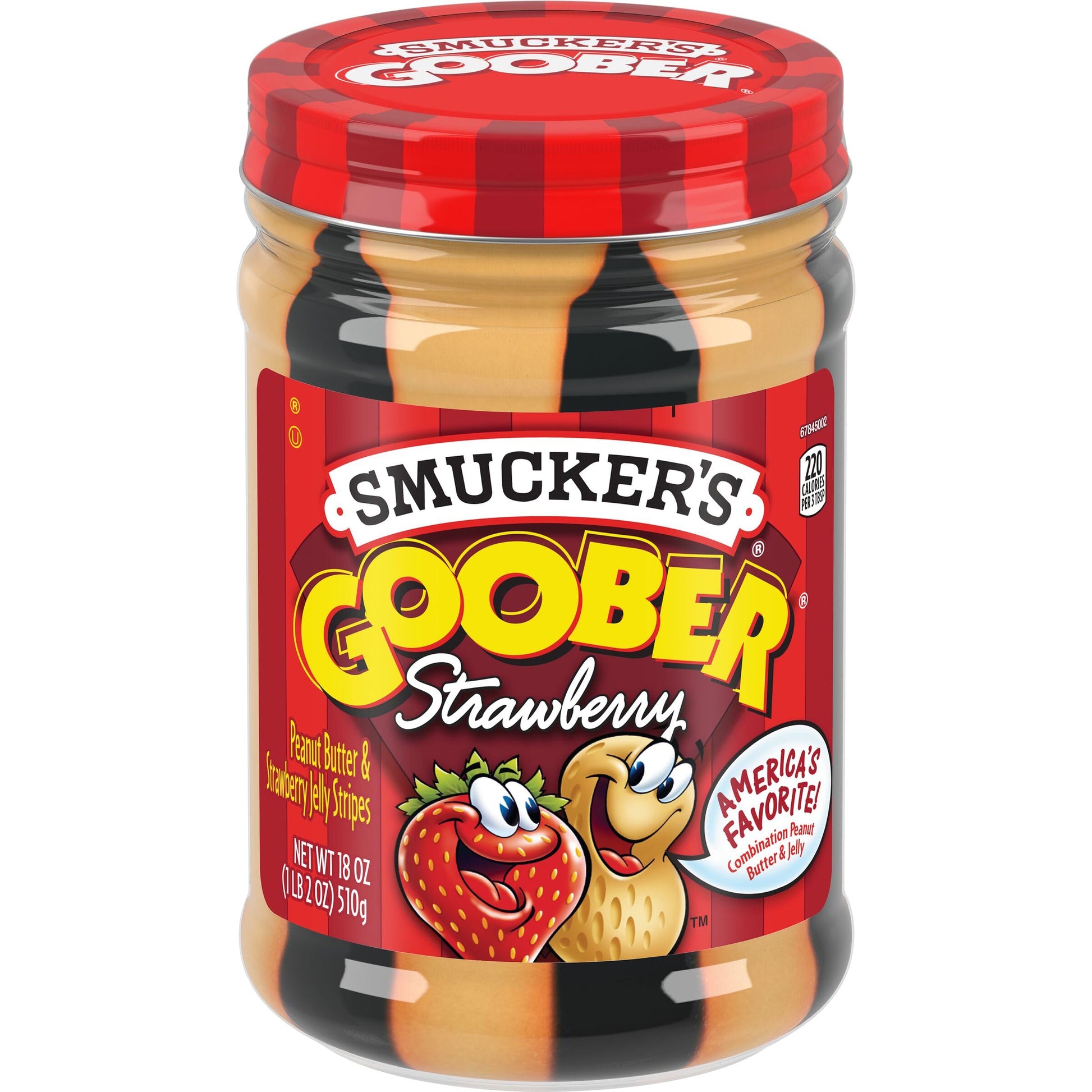 Smuckers Goober Peanut Butter and Strawberry Jelly Stripes, 18 Ounces