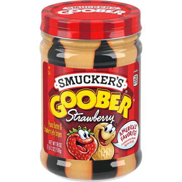 Smuckers Goober Peanut Butter and Strawberry Jelly Stripes, 18 Ounces