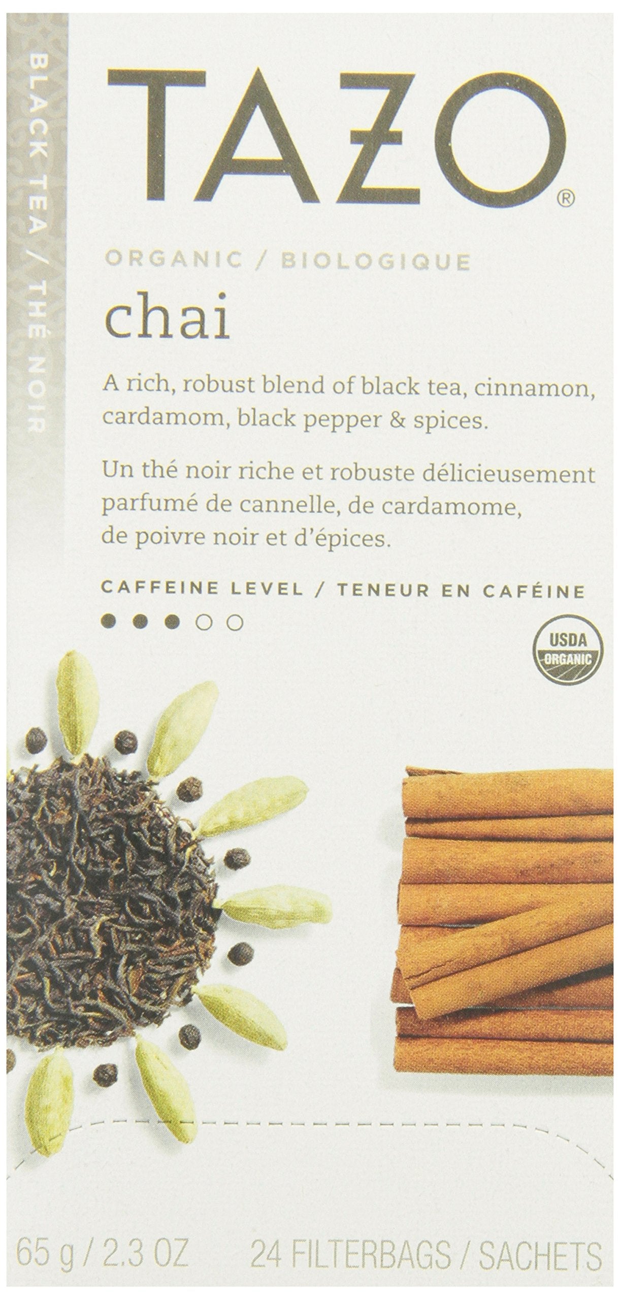 Tazo Organic Chai - 149904, Black Tea-24 Tea Bags-2.3Oz/65G
