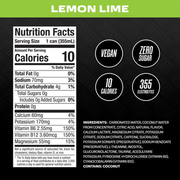PRIME HYDRATION Energy Drink | Zero Sugar | 200mg Caffeine | 355mg Electrolytes | 12oz | 24 Pack