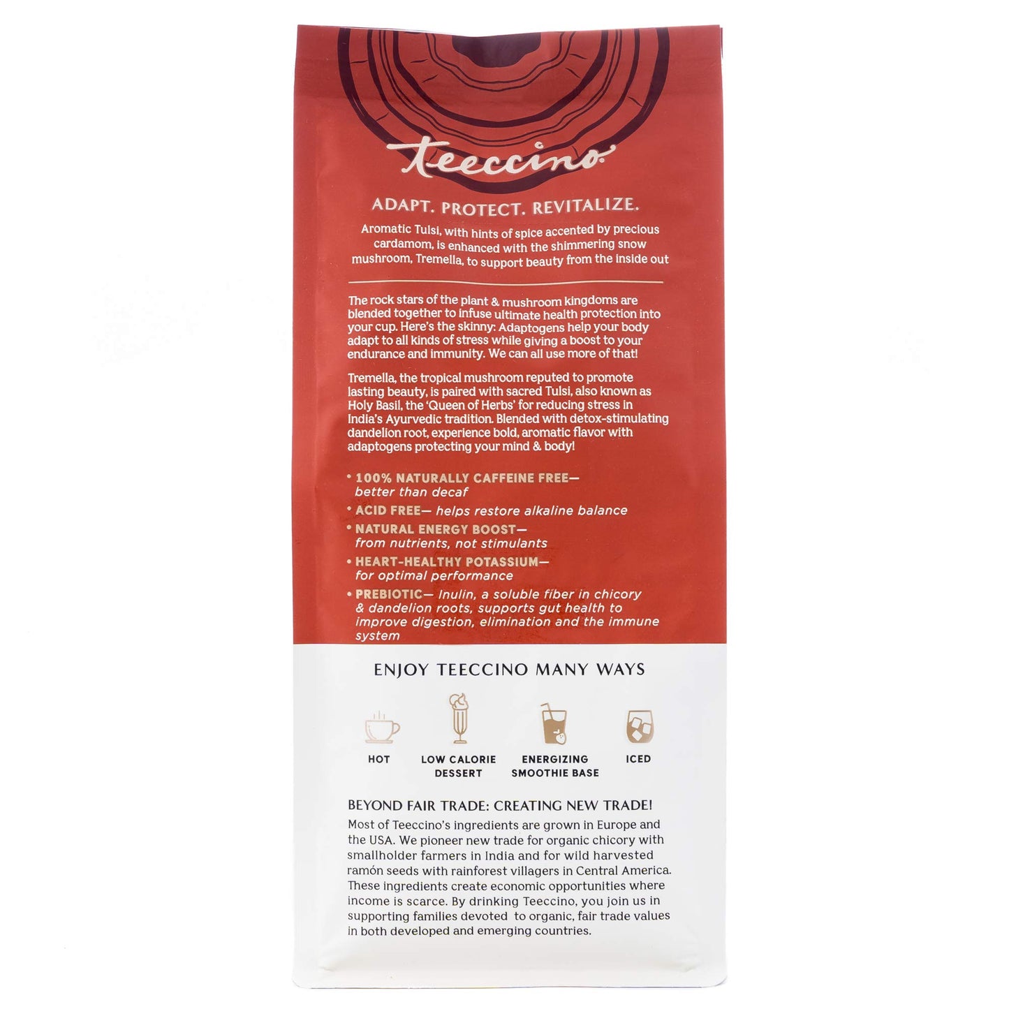 Teeccino Herbal Coffee Alternative - Cardamom, Medium Roast, Caffeine Free, 10 Oz