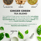 LeafLea Ginger Green Tea - Premium Green Tea Blend, 120 Tea Bags, Sugar-Free, Low Caffeine, Supports Digestive Wellness