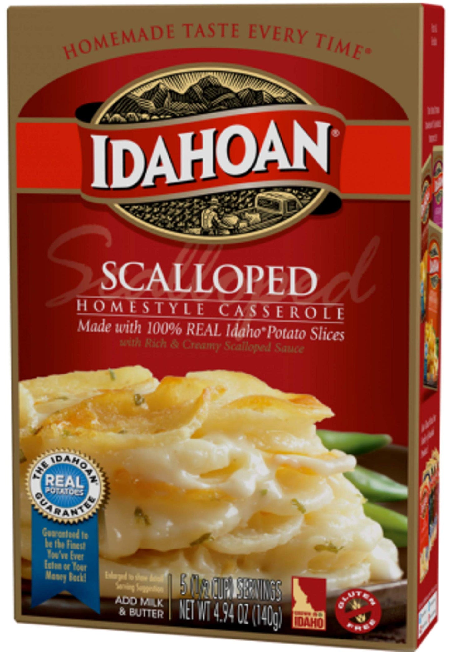 Idahoan Au Gratin and Scalloped Homestyle Casserole Potatoes, Made with Gluten-Free 100-Percent Real Idaho Potatoes, Combo Pack