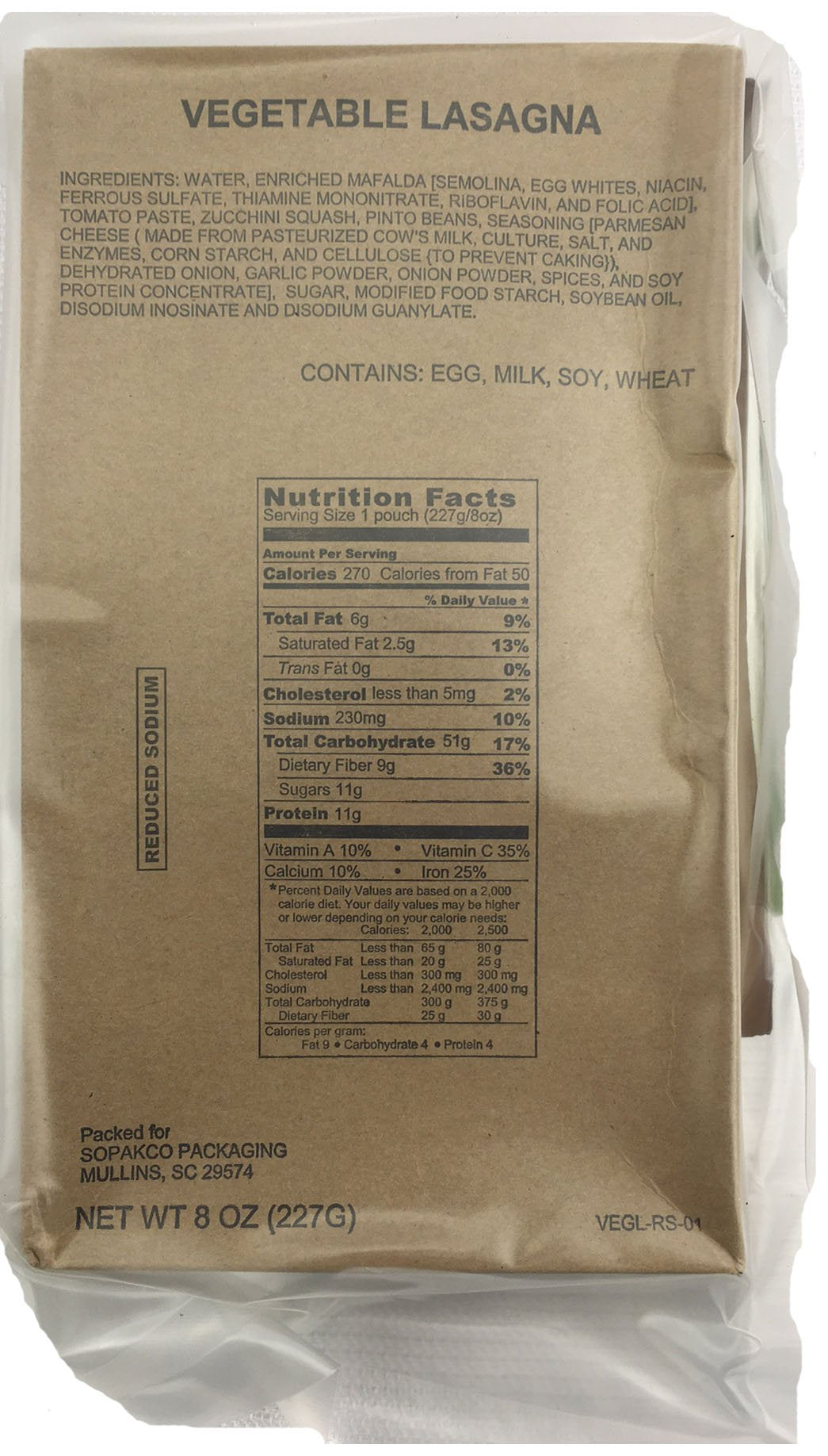 Case Of 14 Sopakco Sure-Pak Mre Reduced Sodium Emergency Ration Meals - Ready To Eat Factory Sealed And Banded