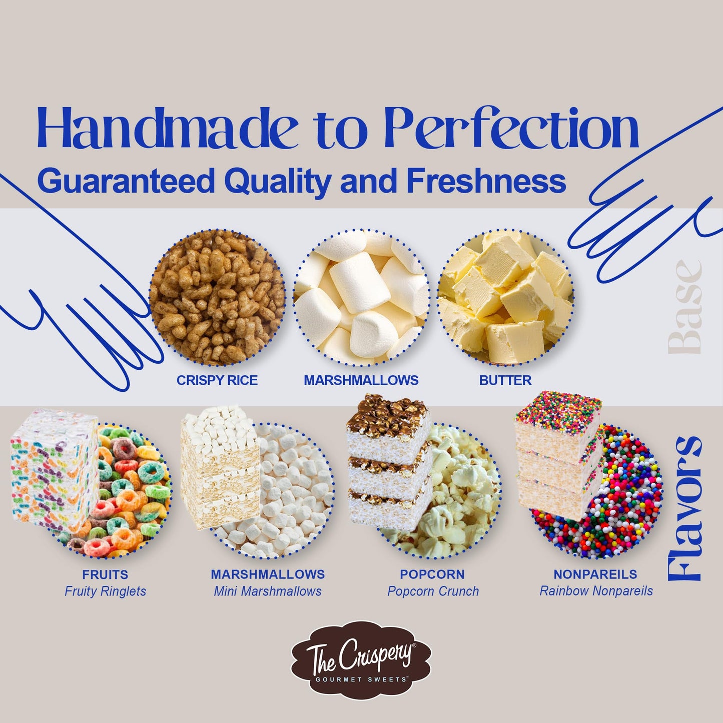 The Crispery Crispycakes - Jumbo Size Pack Of 12 Individually Wrapped Assorted Flavor Gourmet Marshmallow Rice Crispycakes, Alwa