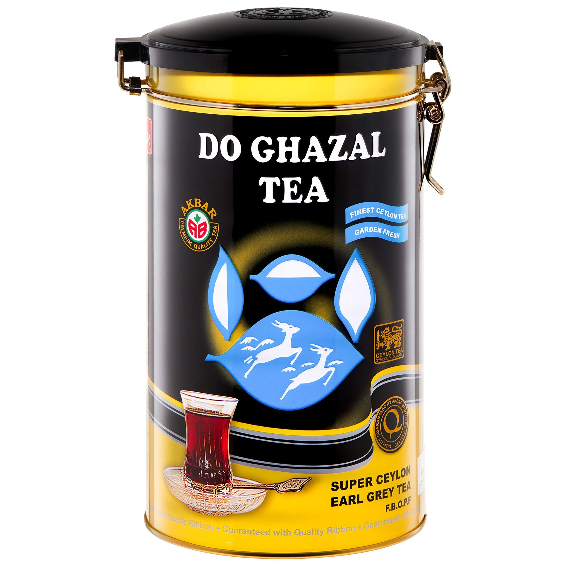 Do Ghazal Earl Grey Tea - Pure Ceylon Loose Tea in Metal Tin - 400g (14.1oz)