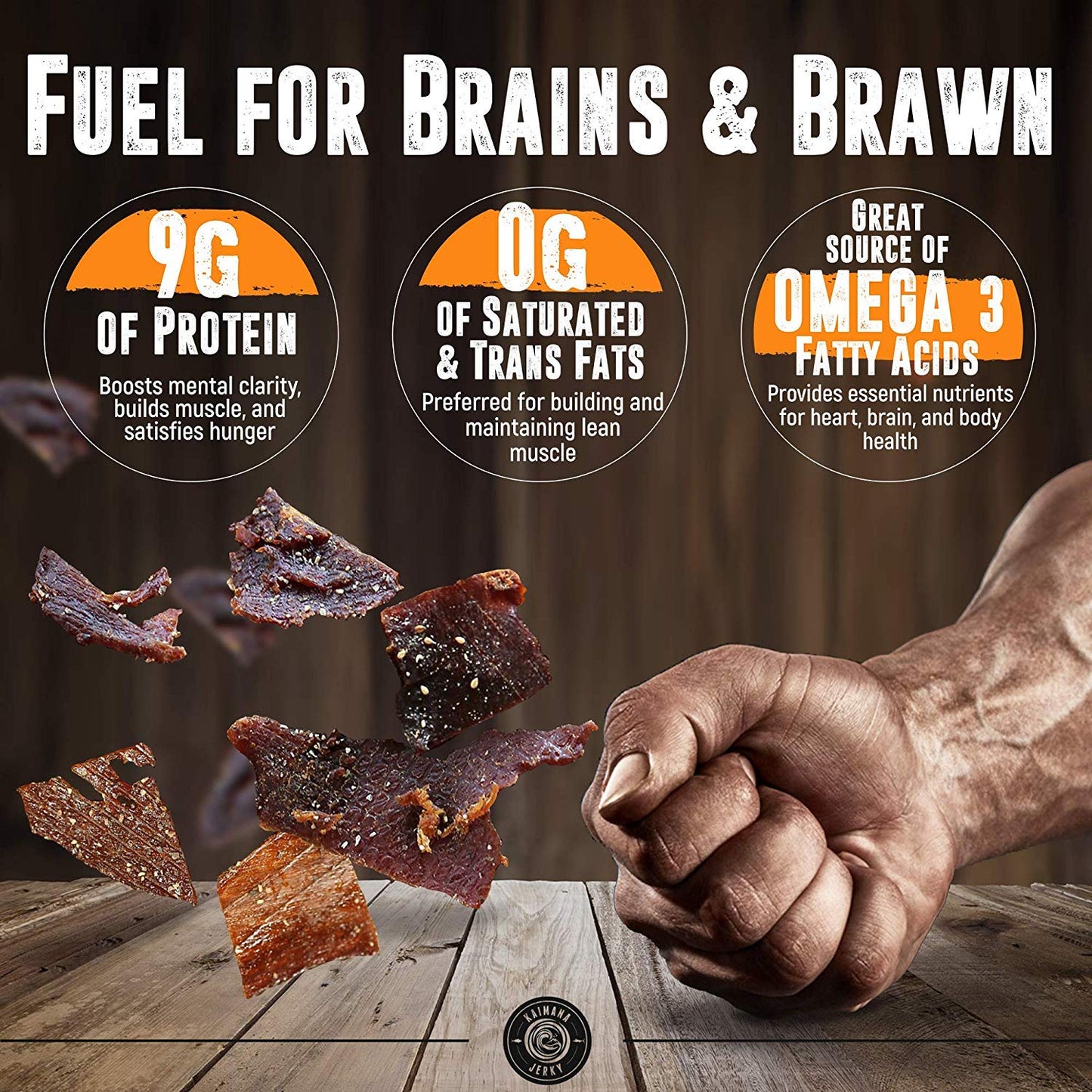 Kaimana Jerky Ahi Tuna Fish Jerky - Premium Protein, Omega-3, All Natural, 12 Pack Variety Bundle