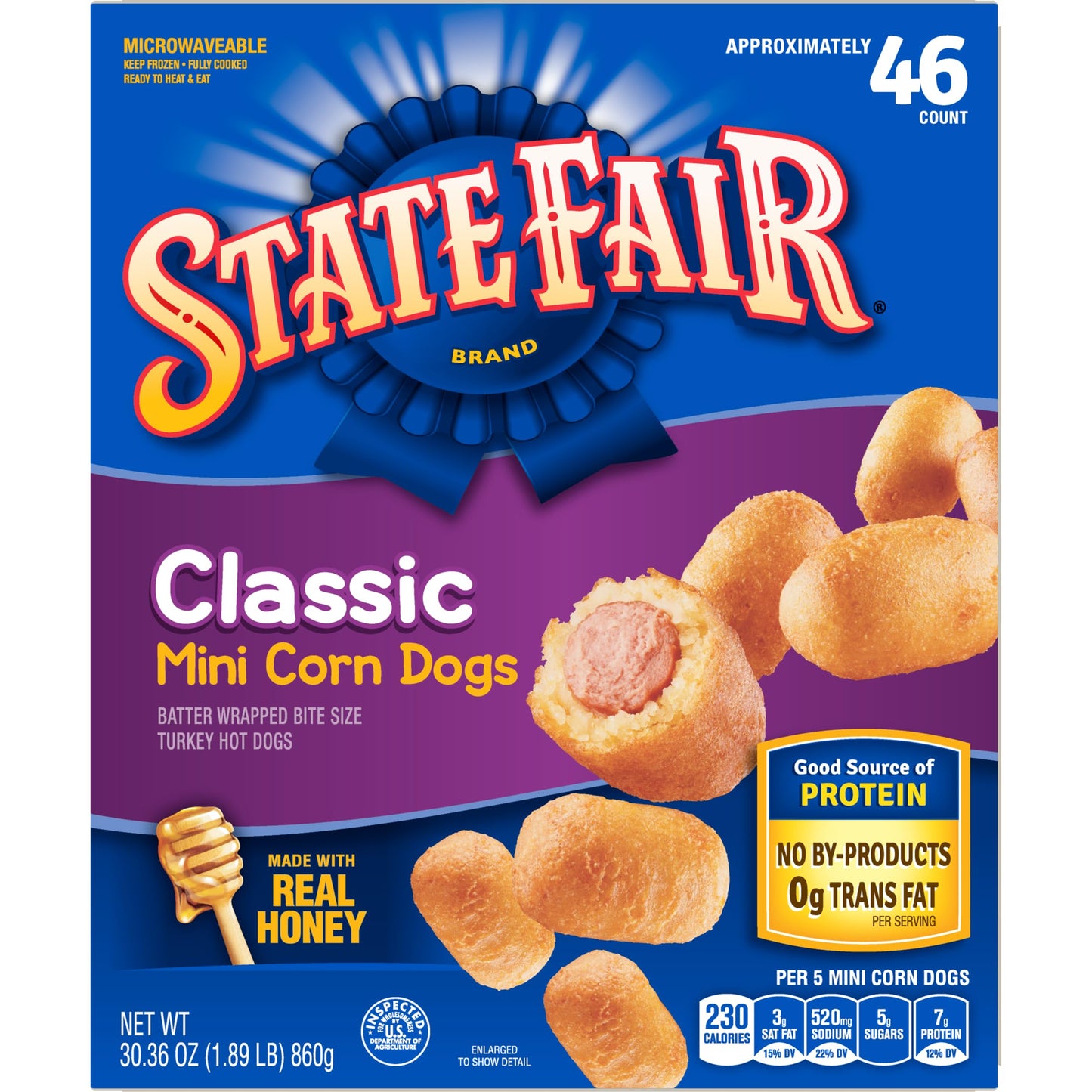 State Fair Classic Turkey Mini Corn Dogs Frozen Meal, 46 Count