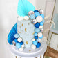 Blue Cake Decoration Blue Silver Balls Cake Topper Baby Shower Cake Decoration For Wedding Bridal Shower Birthday