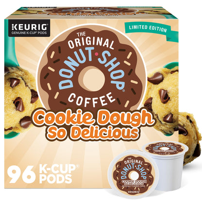 The Original Donut Shop Cookie Dough So Delicious, Keurig Single Serve K-Cup Pods, Flavored Coffee, 96 Count