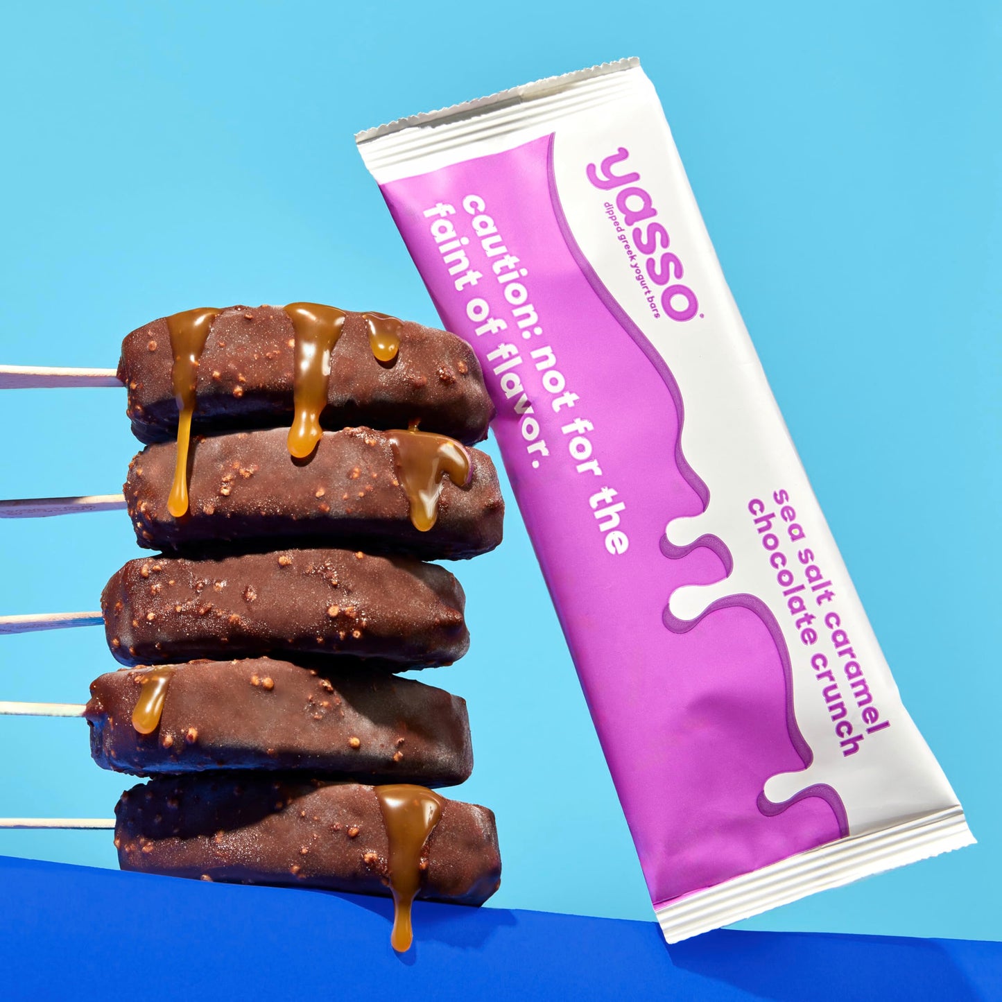 Yasso Frozen Greek Yogurt Bars Sea Salt Caramel Chocolate Crunch Bars 4 Count for a ridiculously creamy frozen snack made with t