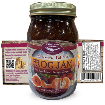 Newport Jerky Company Frog Jam | Classic Spread for Burgers, Sandwiches, Toast, Charcuterie | Gourmet Small Batch Jam | Made in the USA! | Large Re-Usable 20 oz Glass Jar