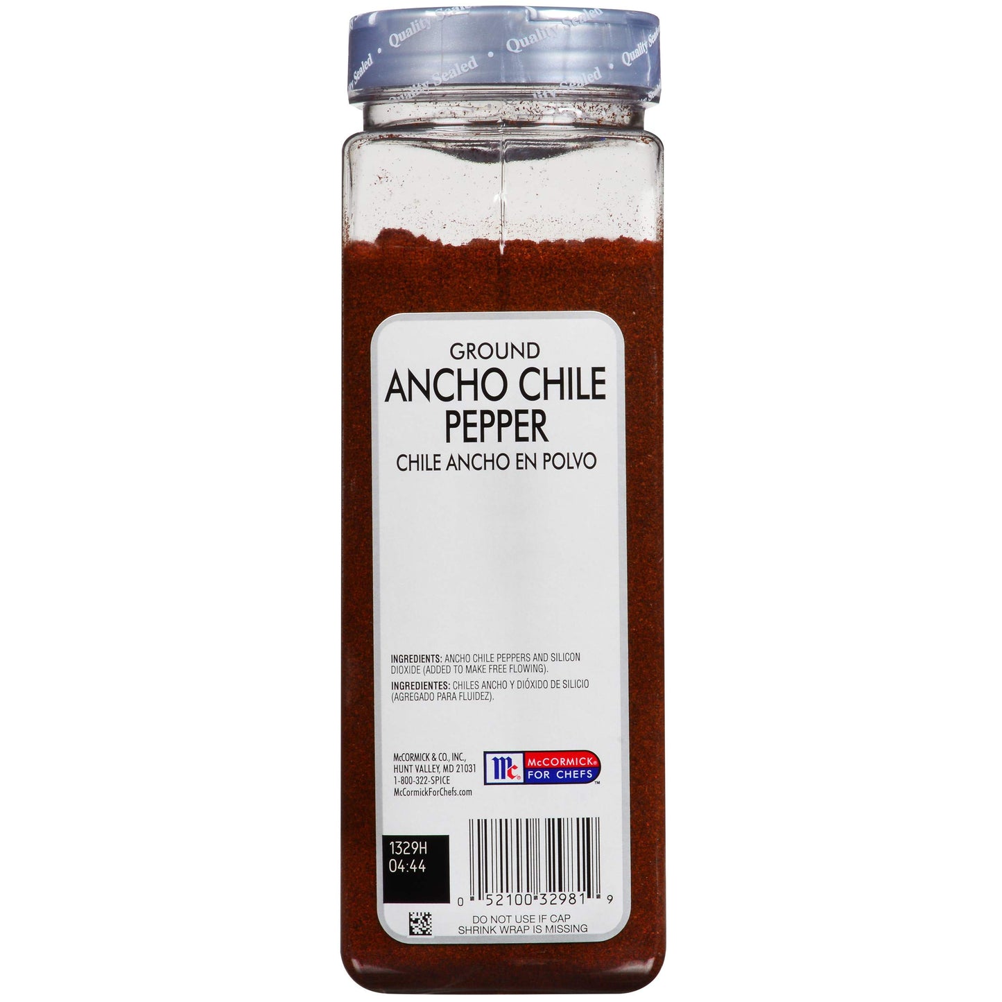 McCormick Culinary Ground Ancho Chile Pepper - 16 oz Container, Ideal for Tacos, Burritos, Fajitas, and Mole
