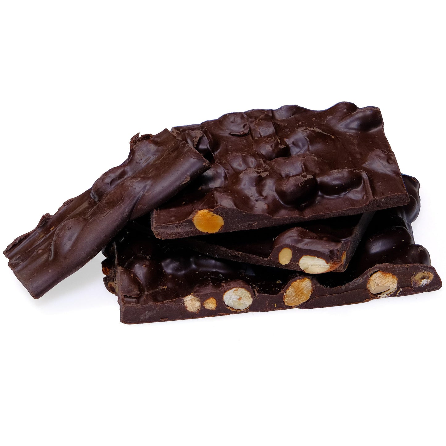 Candykorner Dark Chocolate Almond Bark - Half Pound - Gourmet Handmade Chocolate With Roasted Almonds - 8 Ounces By Candykorner