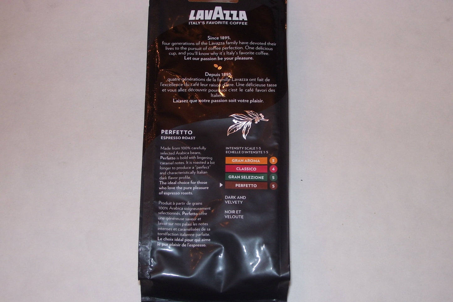 Lavazza Perfetto Ground Coffee, Espresso Roast, 12 oz Bag, Brown