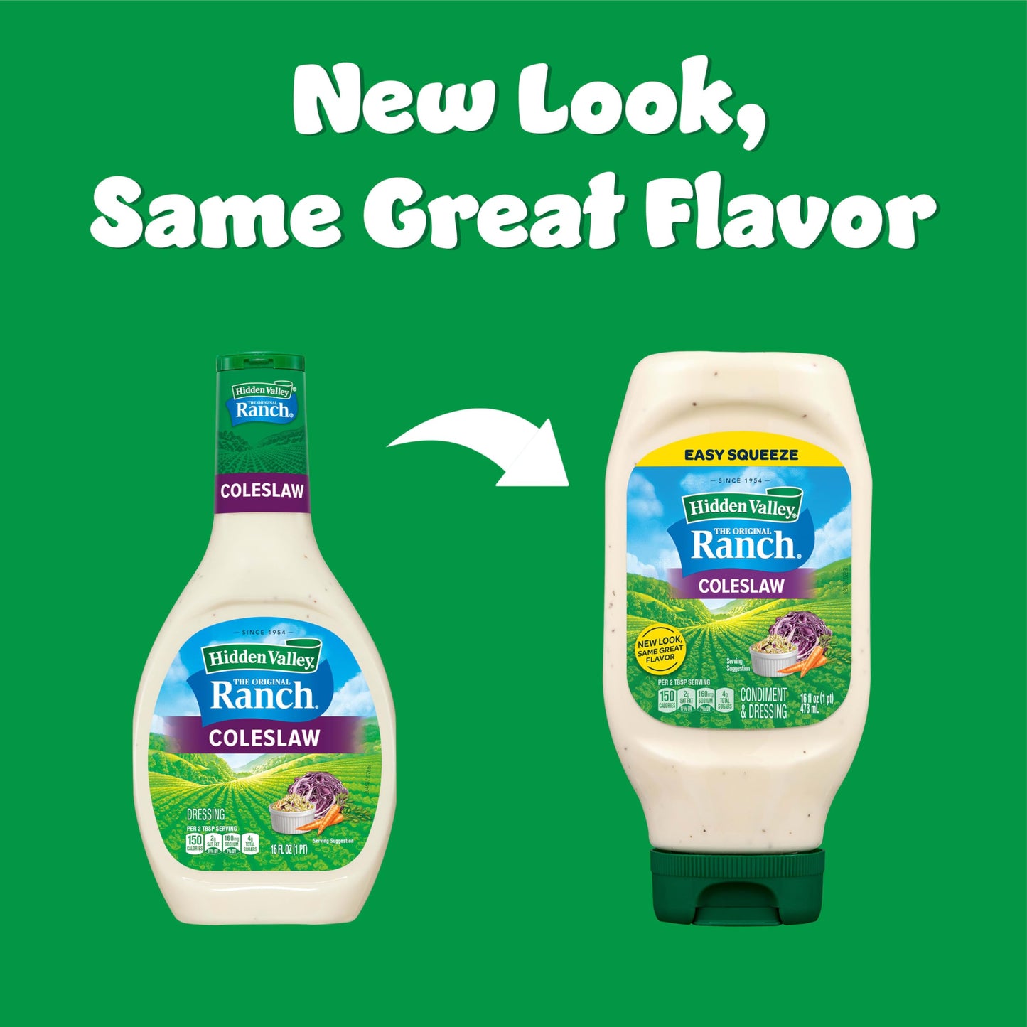 Hidden Valley Coleslaw Ranch Condiment and Dressing, Easy Squeeze Bottle, 16 Fl Oz (Package May Vary)