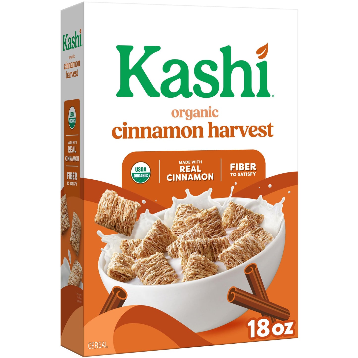 Kashi Breakfast Cereal  Organic  Whole Grain  Cinnamon Harvest  18oz Box (1 Box)