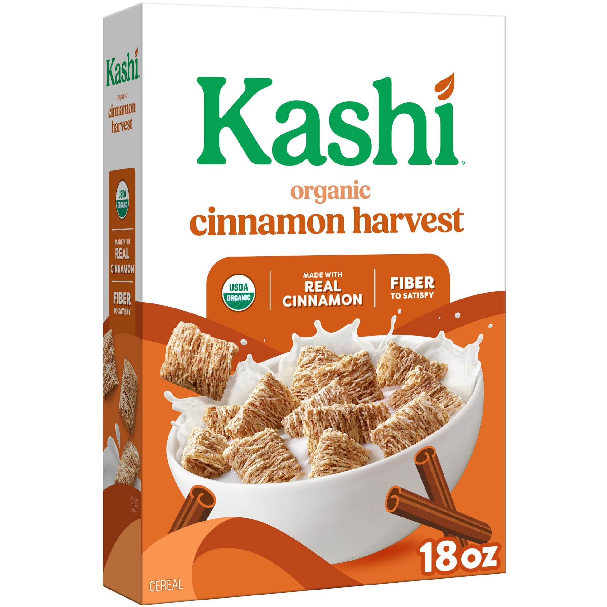 Kashi Breakfast Cereal  Organic  Whole Grain  Cinnamon Harvest  18oz Box (1 Box)