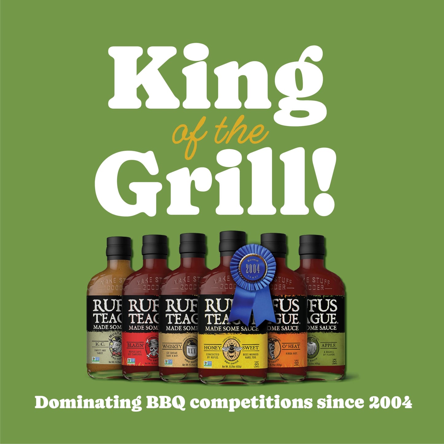 Rufus Teague Sweet Bbq Sauce Gift Set, Ultimate Variety Pack For Grilling And Marinating, 6 Flavor Collection, Ideal Bbq Gifts For Men Who Love Grilling