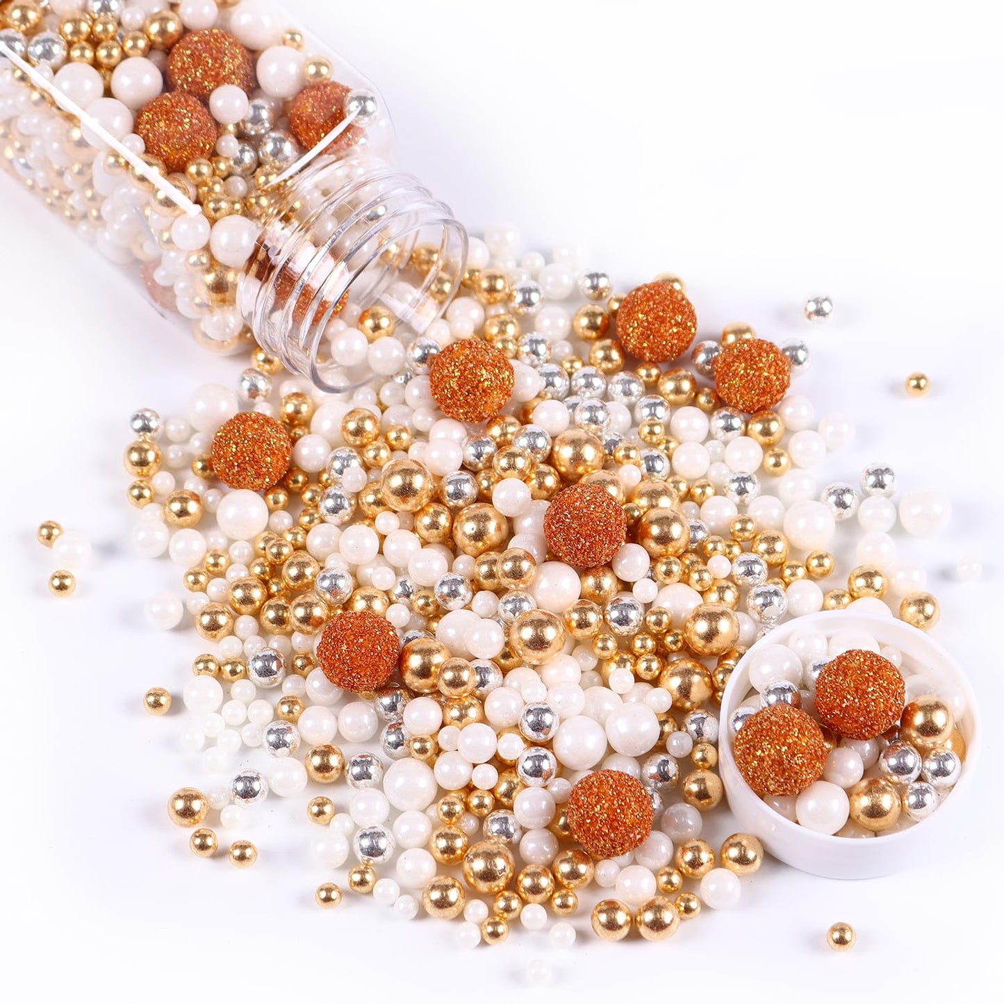 Gold Sprinkles For Cake Decorating 4.23Ounce - Sparkle Pearl Sprinkles For Cupcake Toppers, Ice Cream, Candy, Cookie Decorations