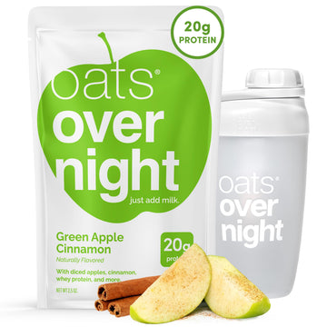 Oats Overnight Green Apple Cinnamon Overnight Oats, 20g Protein, 2.6 oz (Pack of 8) - Gluten Free, Non-GMO