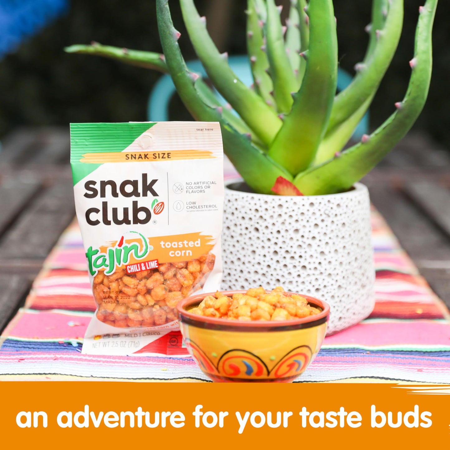 Snak Club Toasted Corn Nuggets with Chili and Lime, Non-GMO, Gluten-Free, 4 oz (Pack of 6), Orange Label
