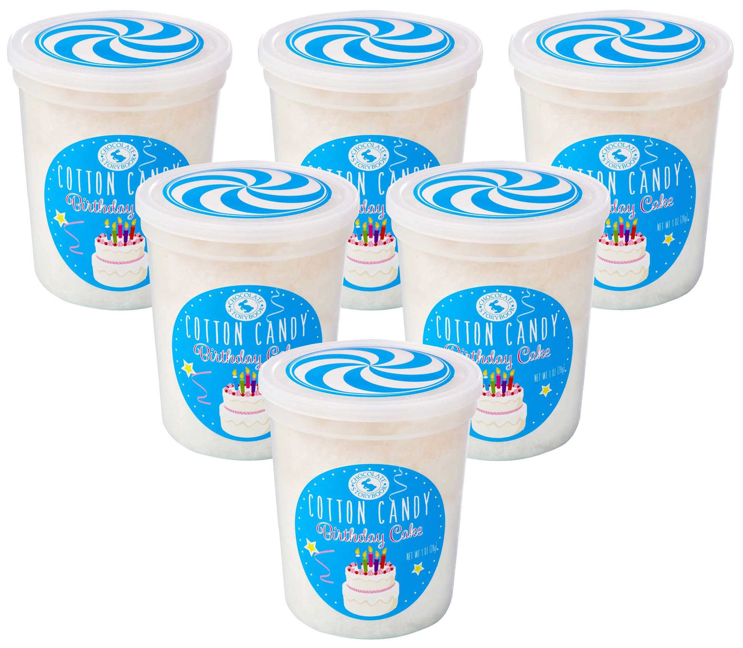 Birthday Cake Cotton Candy 6 Pack - Unique Idea For Holidays, Birthdays, Gag Gifts, Party Favors