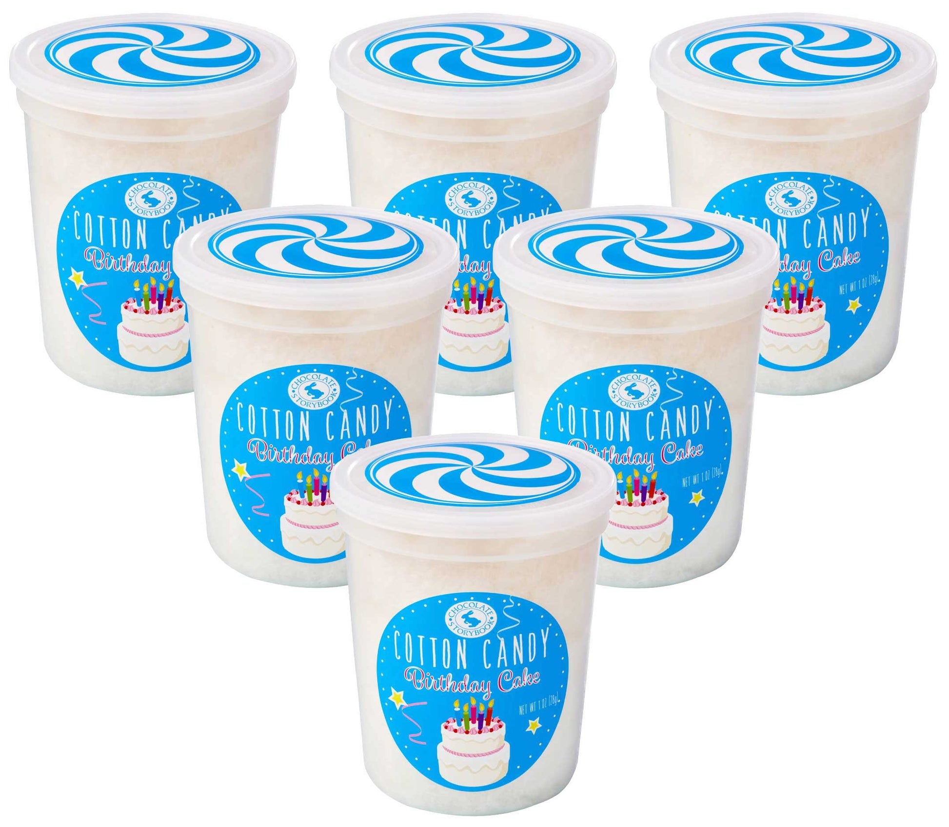 Birthday Cake Cotton Candy 6 Pack - Unique Idea For Holidays, Birthdays, Gag Gifts, Party Favors
