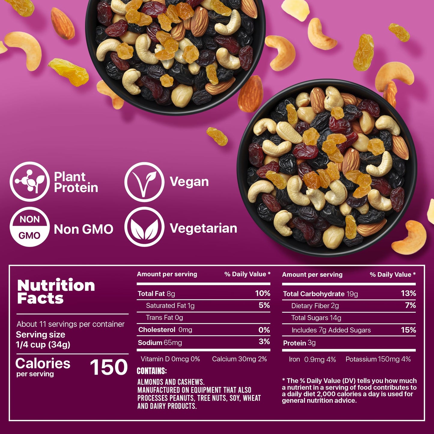 Premium Orchard Berry Nutty Blend - Deluxe Mixed Nuts with Dried Cranberries & Berries, 13 Ounce