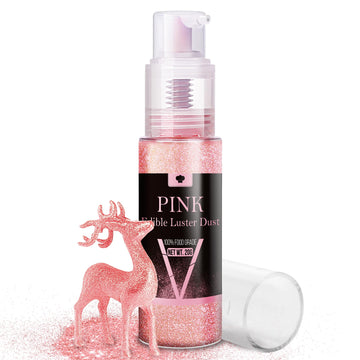 Vividye Edible Glitter Spray - 20g Luster Dust for Baking & Drinks - Pink